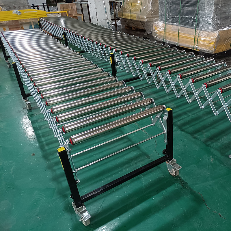 Flexible Powered Roller Conveyor Roller Track Conveyor Airport Non Power Roller Conveyor Belt