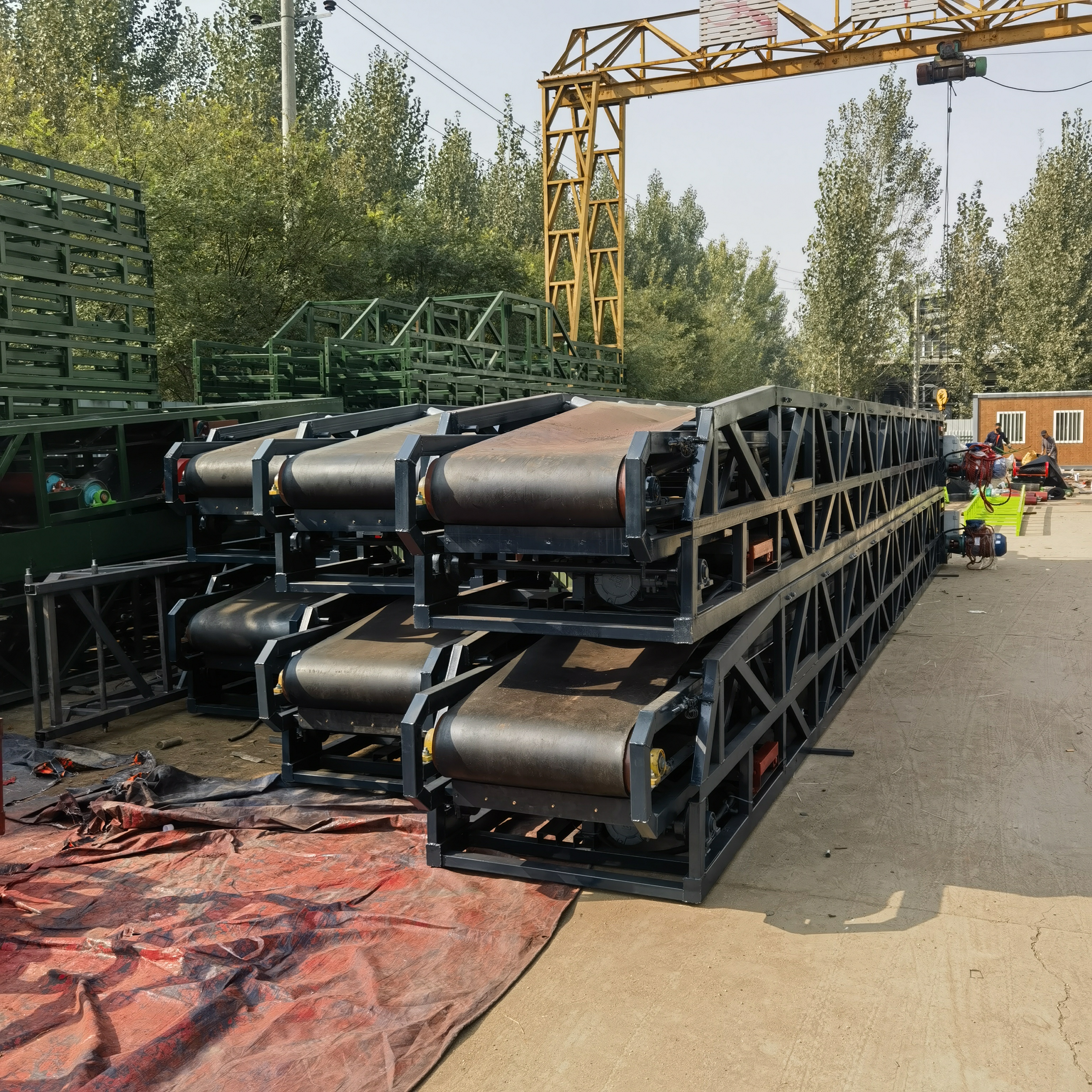 Customized Heavy-Duty Rubber Belt Conveyors Stainless Steel Belt Adjustable Speed for Coal/Stone with Price