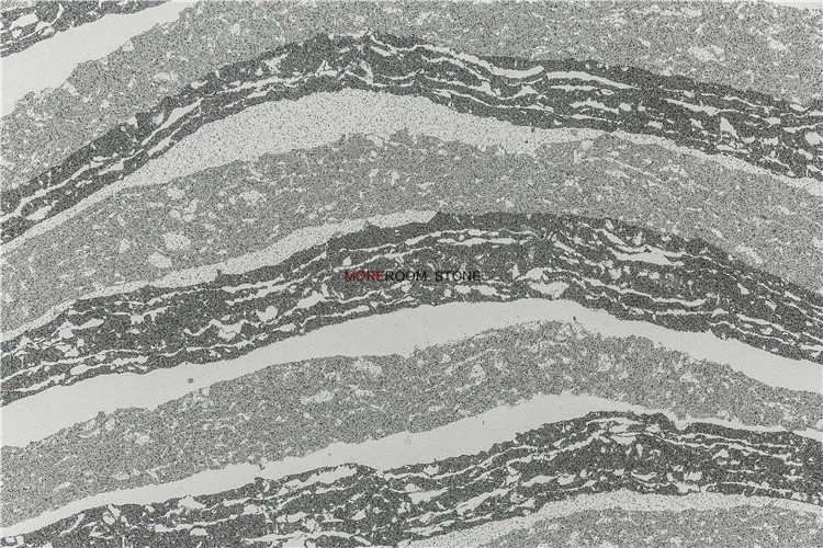 New Arrival Grey Veined Quartz Stone for Kitchen Countertop