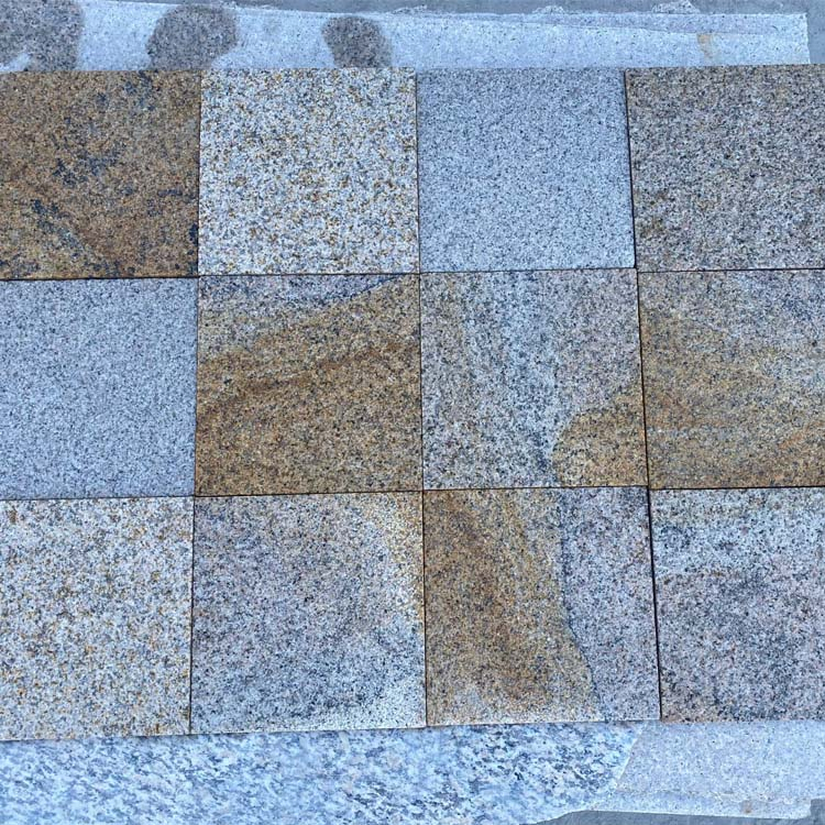 Low Price Bush-Hammmered/Flamed Finish G682 Yellow Rusty Beige Granite Paving Stone for Outdoor Landscaping Pavement