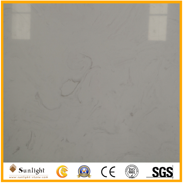 Customize Cheep Carrara White Artificial Marble Bathroom Vanity Tops