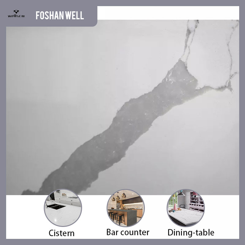 2025 Home Use and Hotel Use 3200*1600 White Quartz Slabs Large Slabs for Living Room Kitchen Countertop