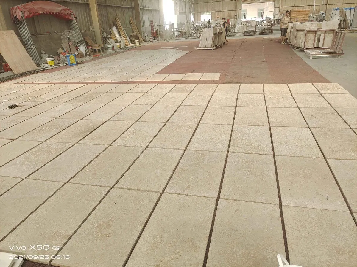 Cream Beige Limestone Natural Marble Slabs Flooring/Wall/Facade Panel Stone Floor Tiles Staircase