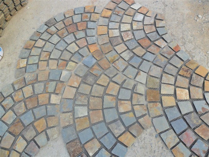 Culture Stone Gray/Black/Gold/Rusty Slate Stone Veneer Paving Stone Flagstone with Net