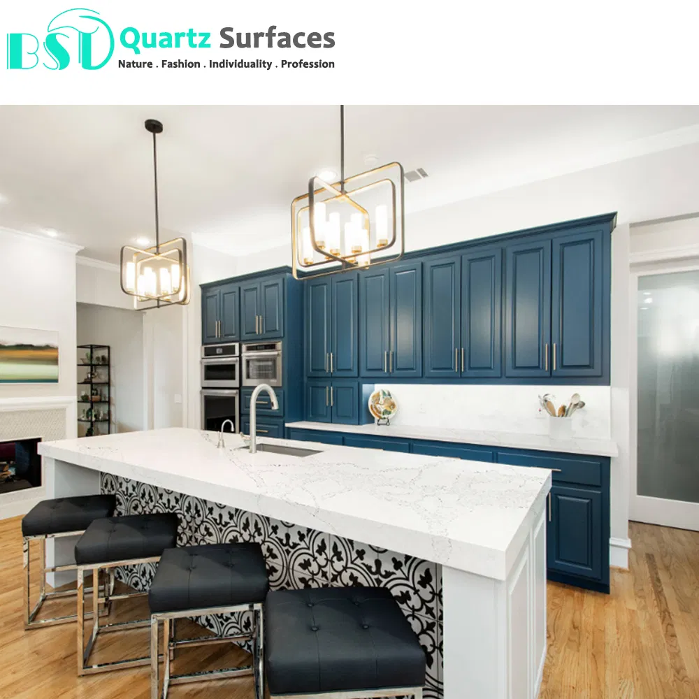 Calacatta White Veined Quartz Stone for Kitchen