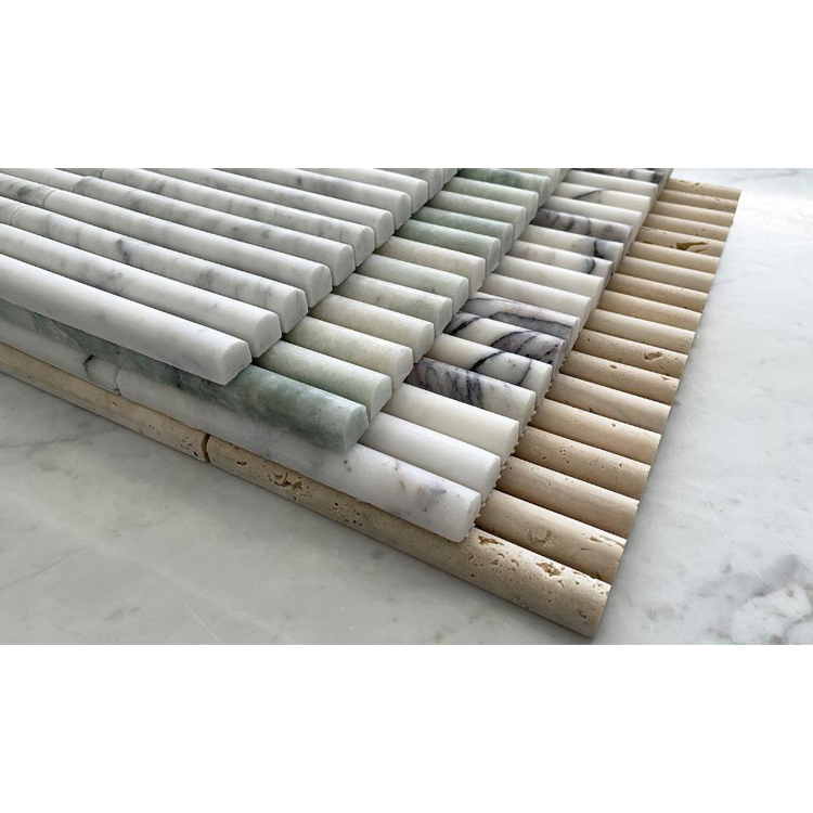 Curve Interior Marble Tile Flute Marble Panel Bamboo Wall Cladding Fluted Stone