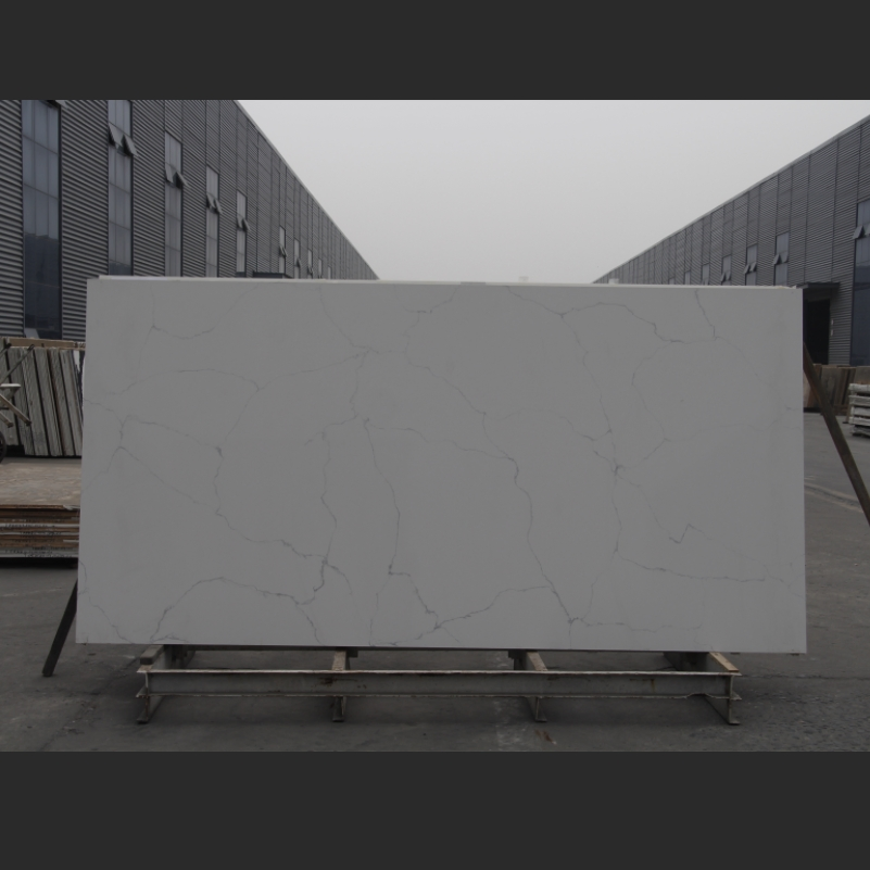 Super White and Pure White Quartz Stone for Kitchen-Cabinets and Quartz Worktop Stain Resistant and Scratch Resistant