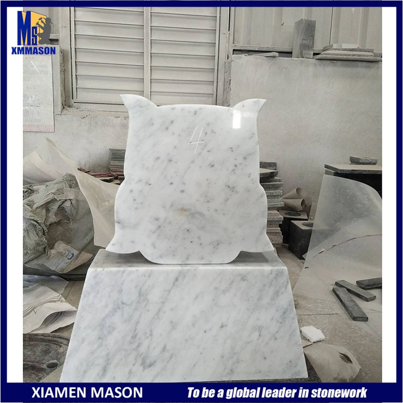Cheap Price Hunan White Marble Memorial Stone for Graveyard Headstone