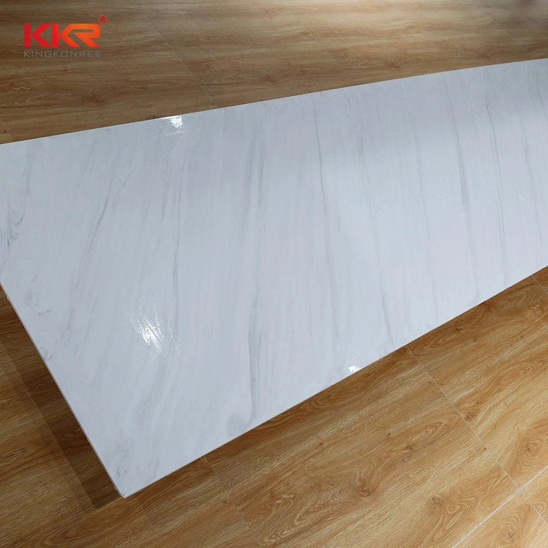 White Carrara Calacatta Engineered Solid Surface Marble Shower Wall Panel