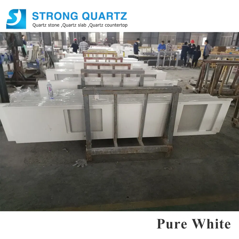 Pure White Non Silica Quartz Countertops for Modern Kitchens and Bathrooms Vanitytop