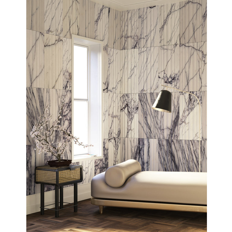 Curve Interior Marble Tile Flute Marble Panel Bamboo Wall Cladding Fluted Stone