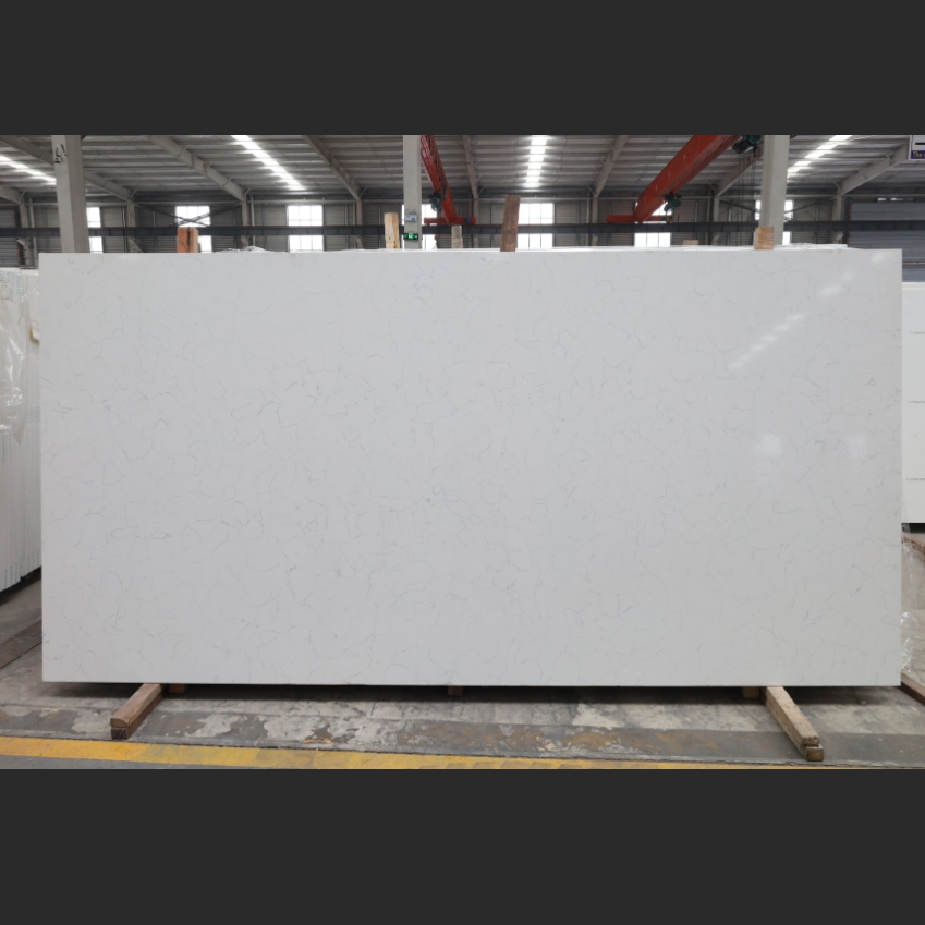 Super White and Pure White Quartz Stone for Kitchen-Cabinets and Quartz Worktop Stain Resistant and Scratch Resistant