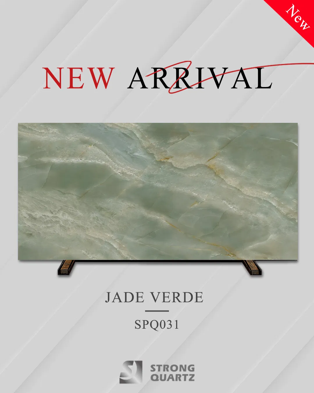 Natural Marble Green Veins 3D Printed Quartz Stone for Countertops of Home/Project