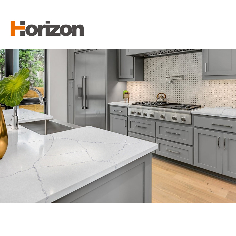 Beautiful Indian White Marble Artificial Quartz Stone Calucatta Carrara Granite Slabs