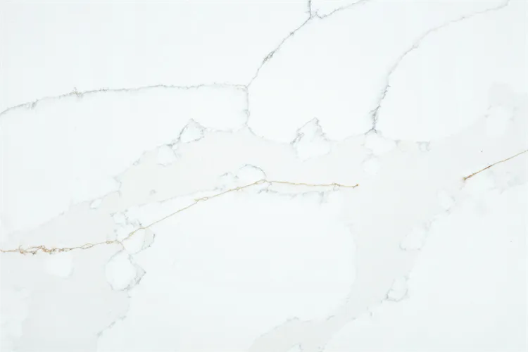 Pure White Background Calacatta Quartz Slab