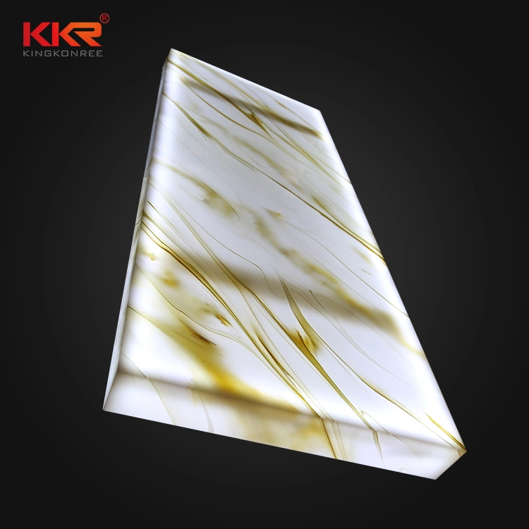 Bench Top Countertops Design Artificial White Marble Translucent Bathroom Vanity Top