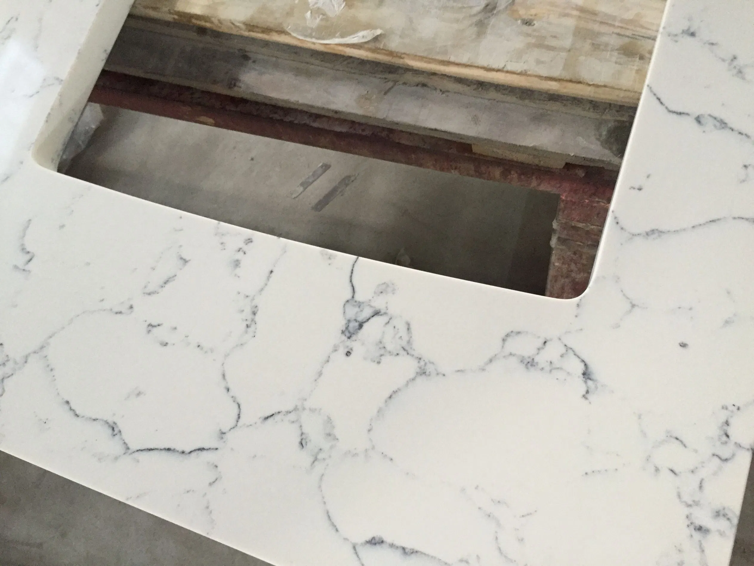 Carrara White Quartz Kitchen Countertops, Dining Tables, and Fireplaces - Custom Artificial Stone Slabs with Marble Aesthetic
