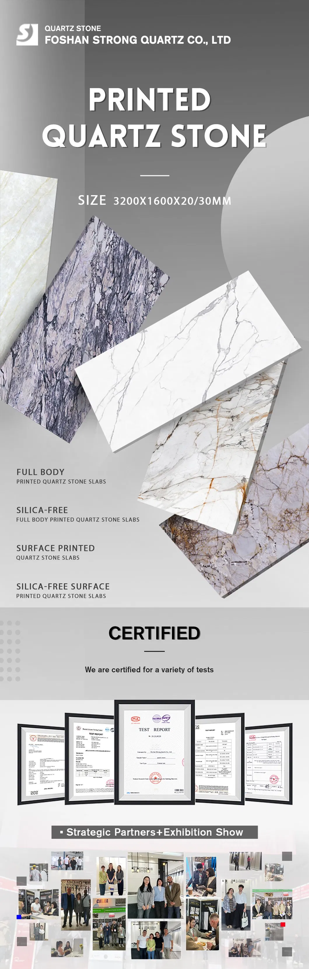 Printed Quartz Stone Slab