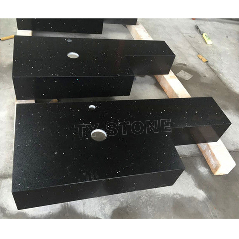 Black Sparkle Artificial Quartz Stone Countertops