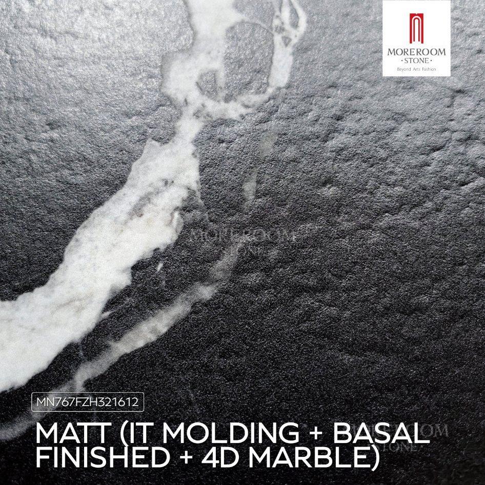 3200X1600mm Black Matte Artificial Marble Slab Full Body Sintered Stone