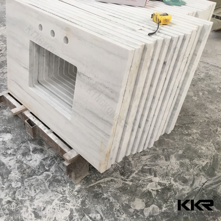 20mm Marble Like Artificial Stone Solid Surface Stone Vanity Top