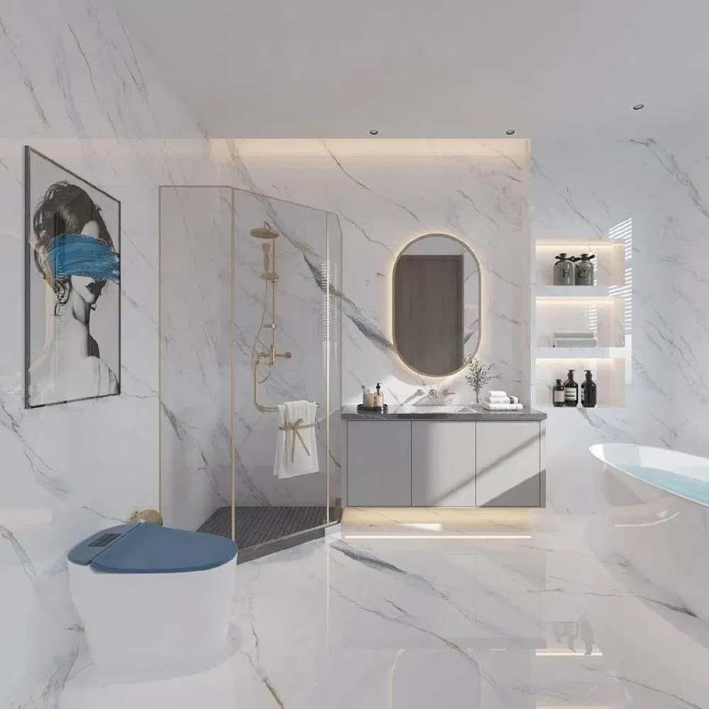 Corrosion Resistant Customizable Artificial Marble Wall Panel for Shower Enclosure Water Backsplash