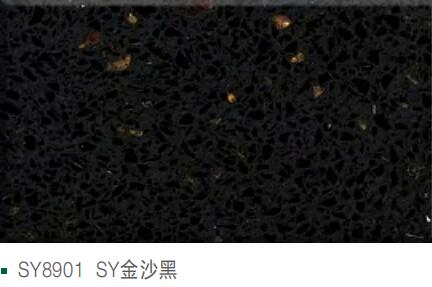 Pure Black Artificial Marble Slab Engineered Stone Surface Kitchen Island Countertop