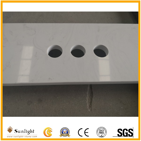 Prefabricated Artificial Marble Vanity Top with Rectangle Sink