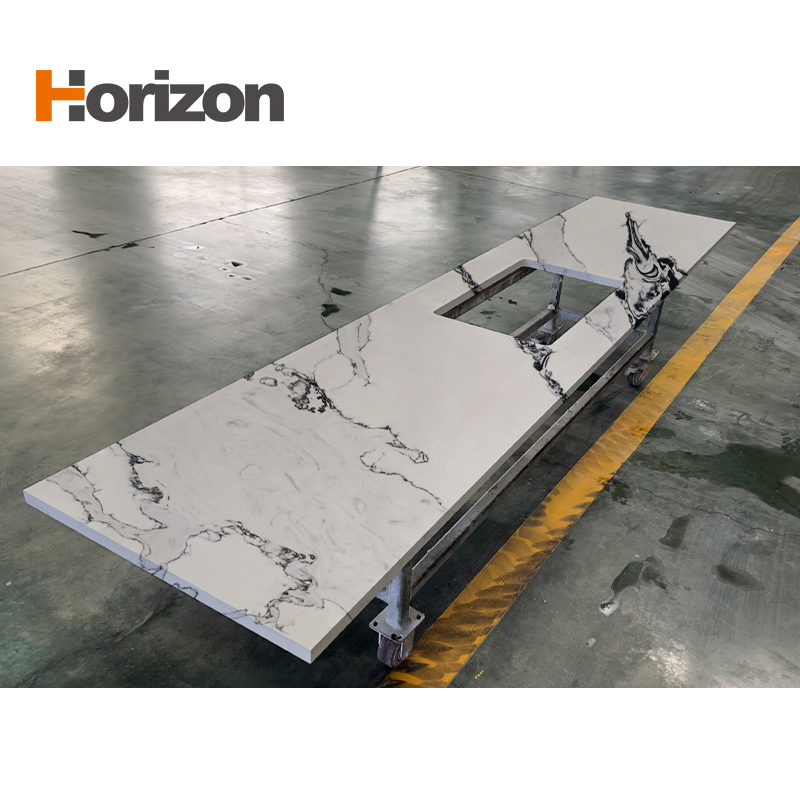2025 Horizon Surface Polished Artificial Stone Pure White Quartz Slab