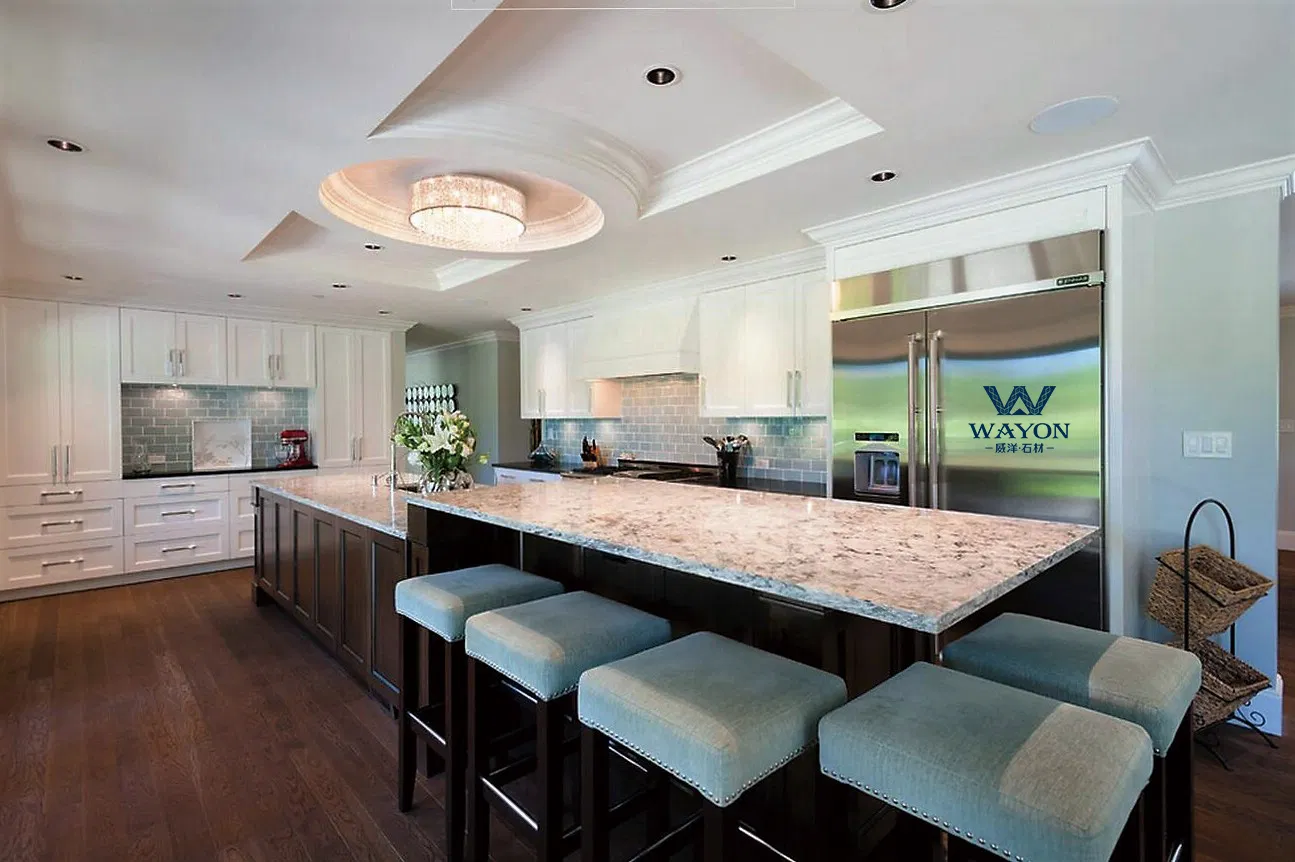 Manufacturer Hot Sell Artificial Marble Look Quartz Stone Countertop for Kitchen and Vanity