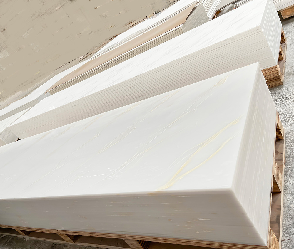 White Artificial Marble Translucent Stone Solid Surface by Oliky Made in Dongguan