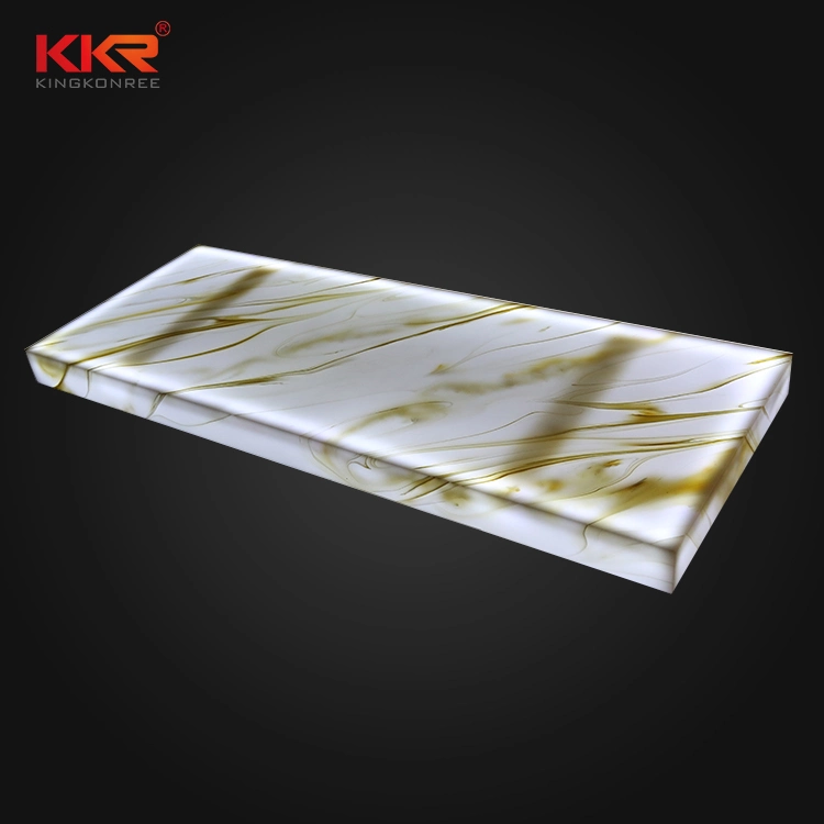 Bench Top Countertops Design Artificial White Marble Translucent Bathroom Vanity Top