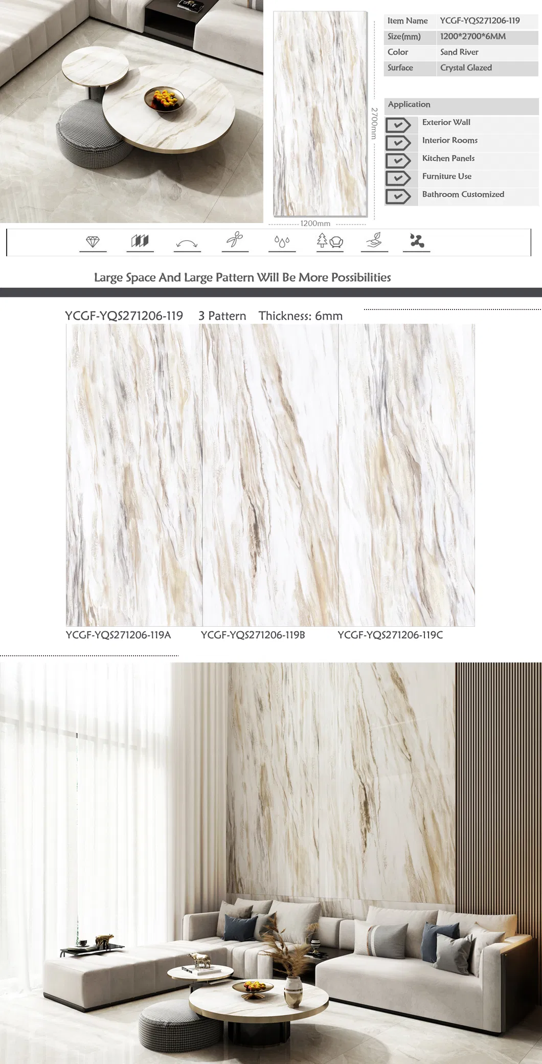 Sintered Stone Panel Display