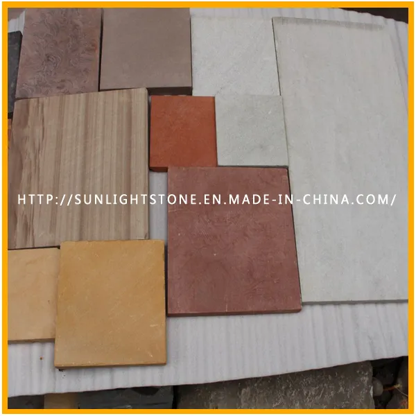 Natural Honed Chinese Yellow Wood Grain Sandstone