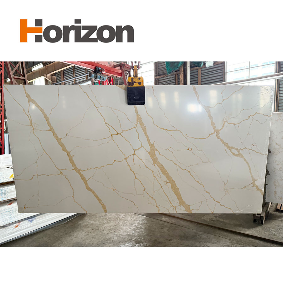 Stunning Gold Veined Imitation Quartz Stone for Home Decor