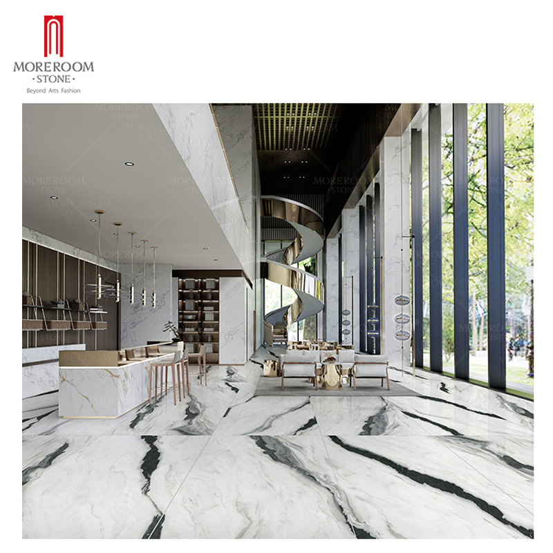 Basic Customization 1200*2600mm Panda White Marble Look Ceramic Big Size Porcelain Floor Tile Sintered Stone for Hotel/Interior