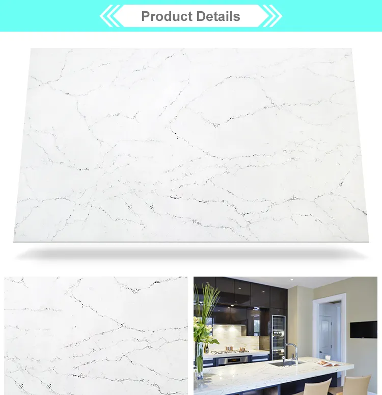 Golden Veined Artificial Quartz Stone