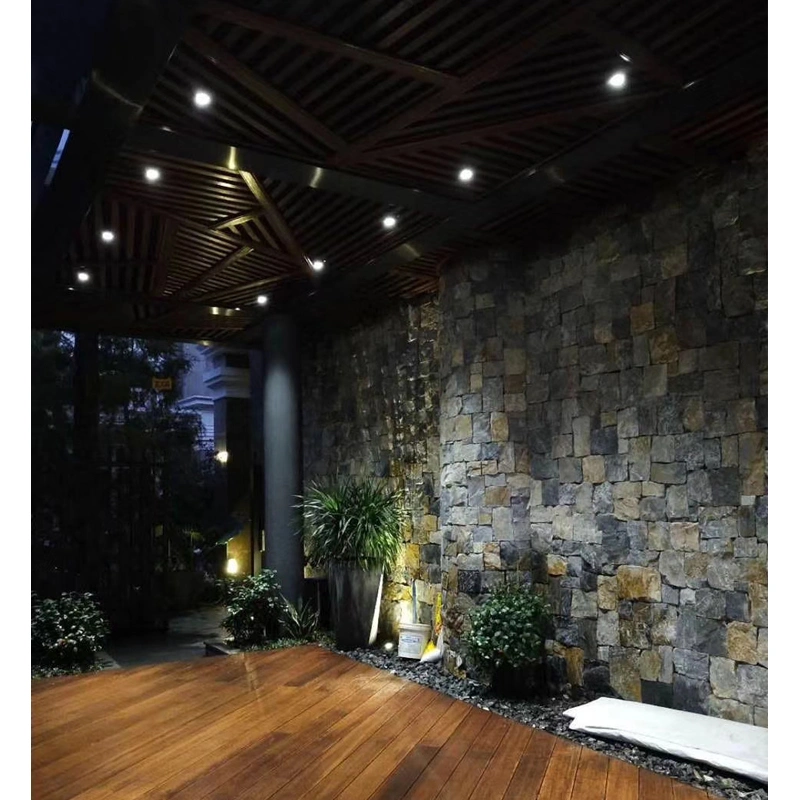 Brown Mixed Limestone Rock Face Outside Wall Stone Cladding