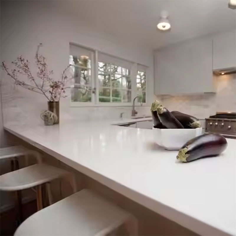 Pure White Quartz Slab Panel Artificial Quartz Countertop Panel in Sparkling White