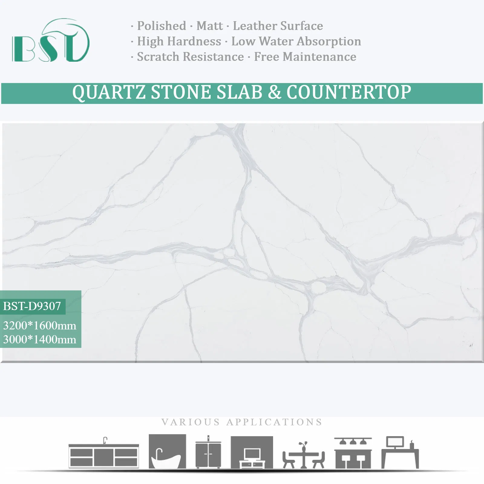 Calacatta Silica-Free Engineered Stone Non-Silica Quartz Alternative for Healthy Kitchens