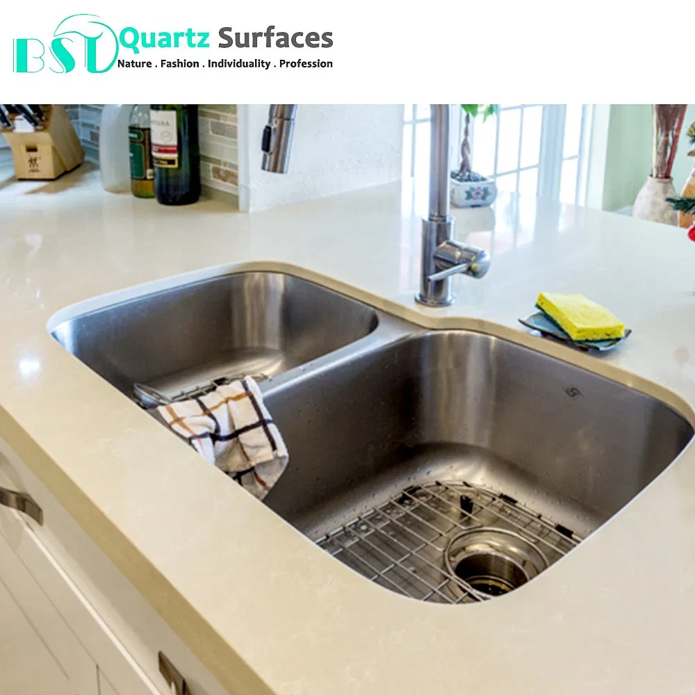 Beige Yellow Veined Building Material Quartz Stone