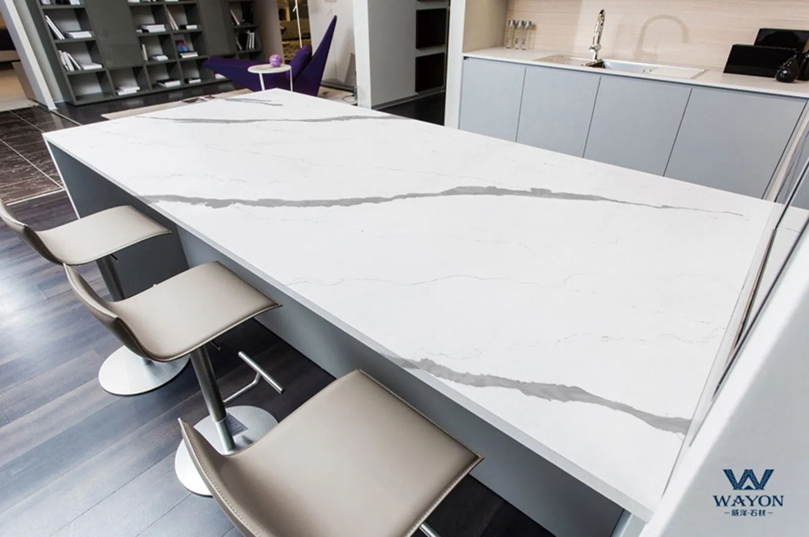 Artificial Quartz Stone Veined Marble Stone Slab for Countertop Granite