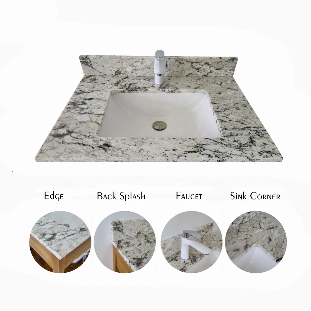 Factory Manufacture Customize White/Black/Grey/Yellow/Blue Granite/Marble/Quartz Stone Kitchen Bathroom Eased/Laminate Bar Vanity Island Table Work Countertops