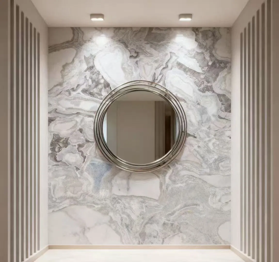 Fendi White Natural Marble Has Three Diverse Applications: Villa Interiors, Countertops, and Backsplashes.