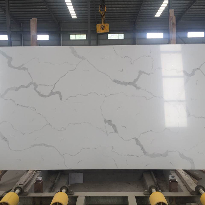 Sample Customization Calacatta Engineered Stone Marble Looking Quartz China Factory Price
