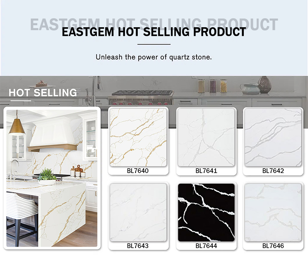 Eastgem's Quartz Stone Slabs, Durable and Stylish, Suit Commercial Spaces Like Lobbies, Malls, Offices.