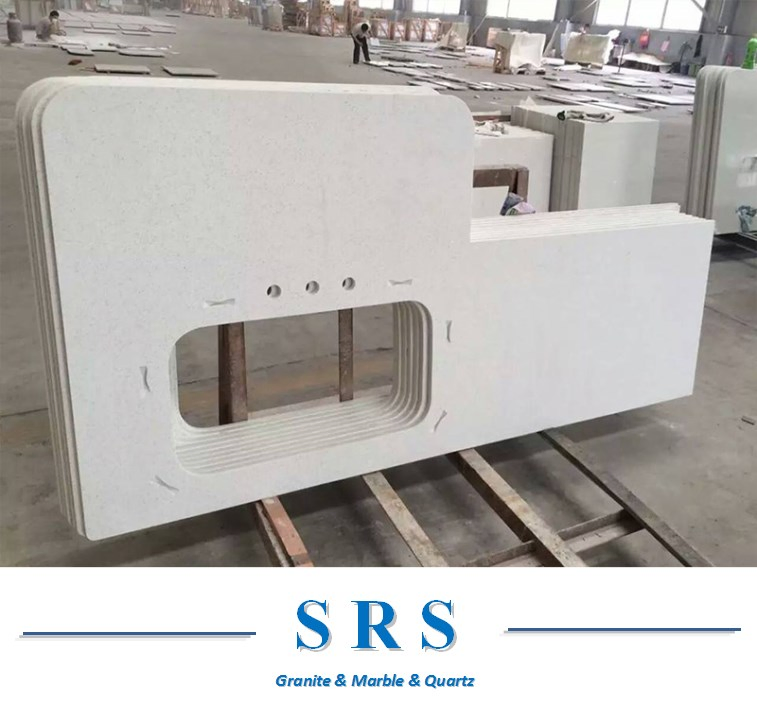 Engineered Stone Artificial Stone Solid Surface Slabs Tiles Crystal /Pure White Black Calacatta Quartz for Kitchen Counter Tops Benchtop Vanity Tops