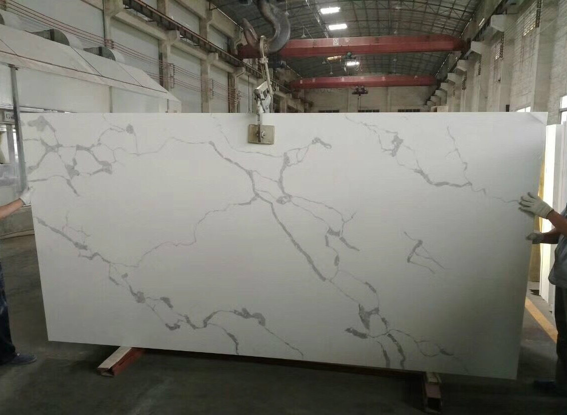 Calacatta Marble Like 2cm/3cm White Quartz Slab Cabinet/Countertop Vanity/Top Solid/Surface