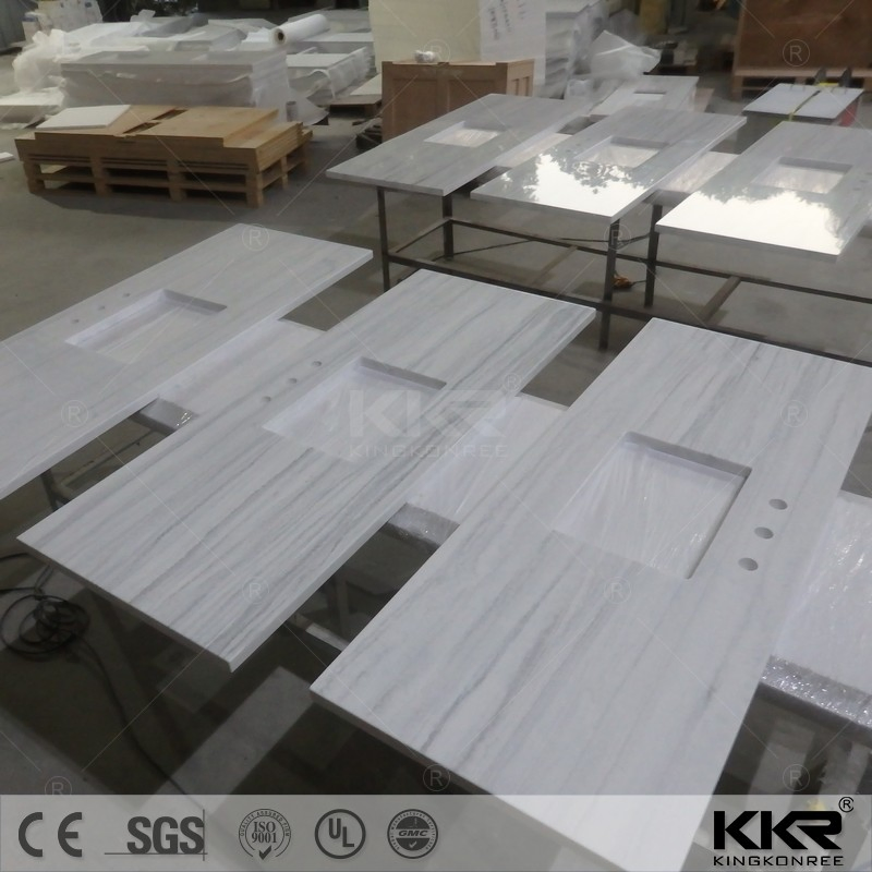 20mm Marble Like Artificial Stone Solid Surface Stone Vanity Top