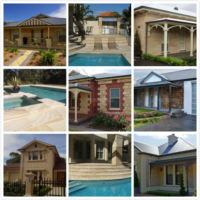 Teak Wood Sandstone Slab